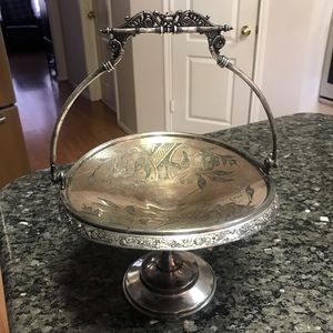 RARE! Antique silver plated Fruit Bowl or Card Receiver Tray by Reed & Barton